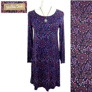 Matilda Jane Resolution Dress Floral Navy Blue Purple XS
